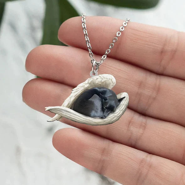 Acrylic Plane Lazy Dog Hanging Necklace