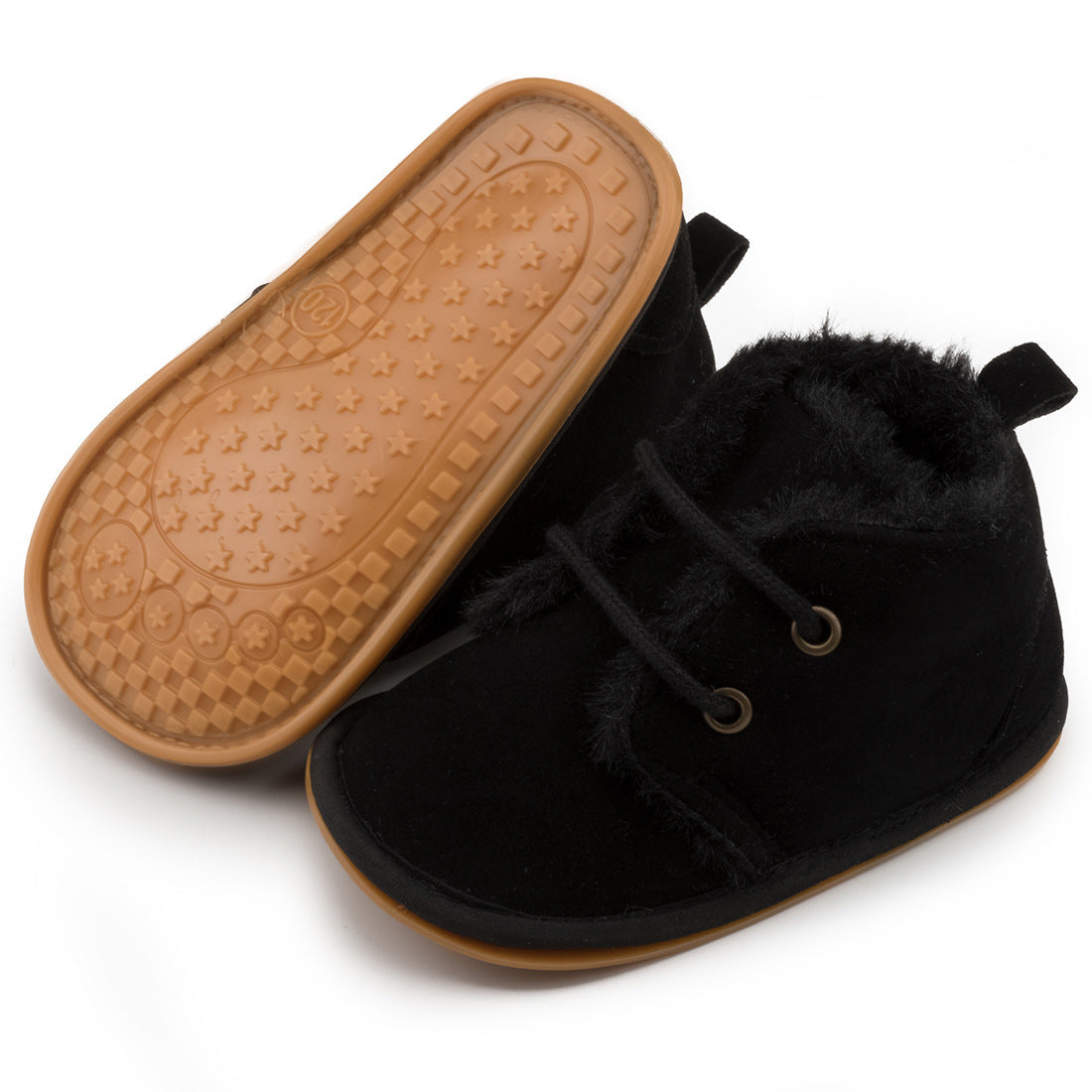 Chaussures pour tout-petits antidérapantes à semelle en caoutchouc pour bébé chaudes et en velours