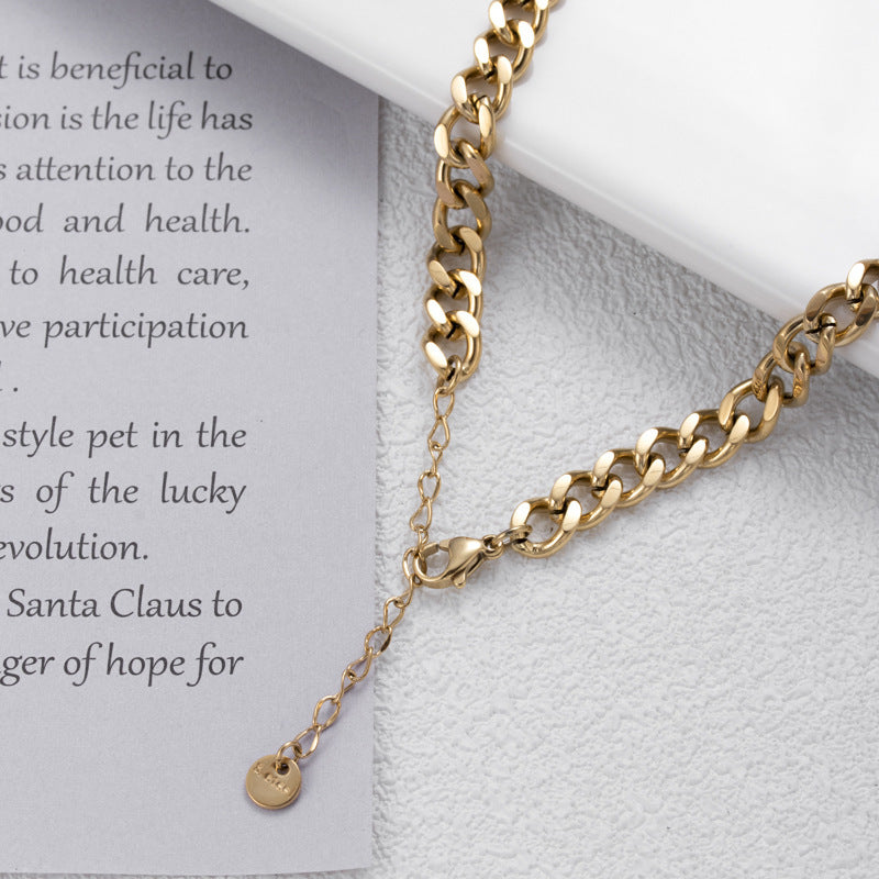 Collar de corazón de acero y titanio con Micro diamantes de imitación, diseño ligero de lujo, minoritario, a la moda