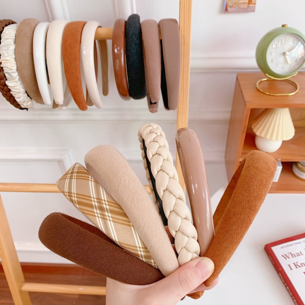 Milk Tea Coffee Color Series Headband Fashion