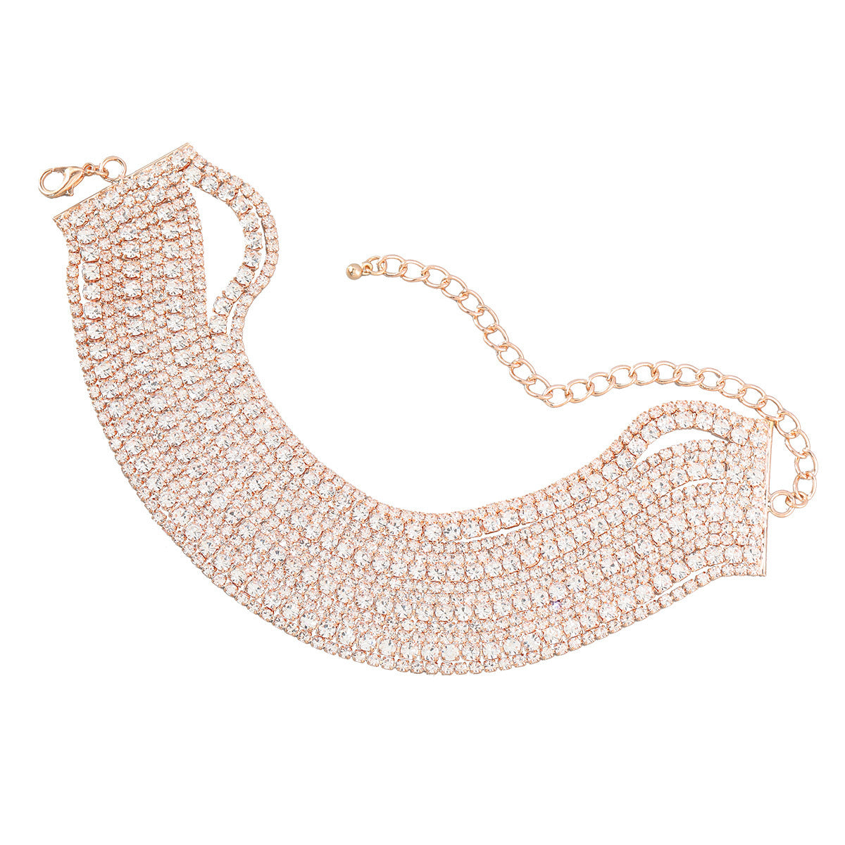 Bracelet en alliage de diamants multicouches exagéré européen et américain