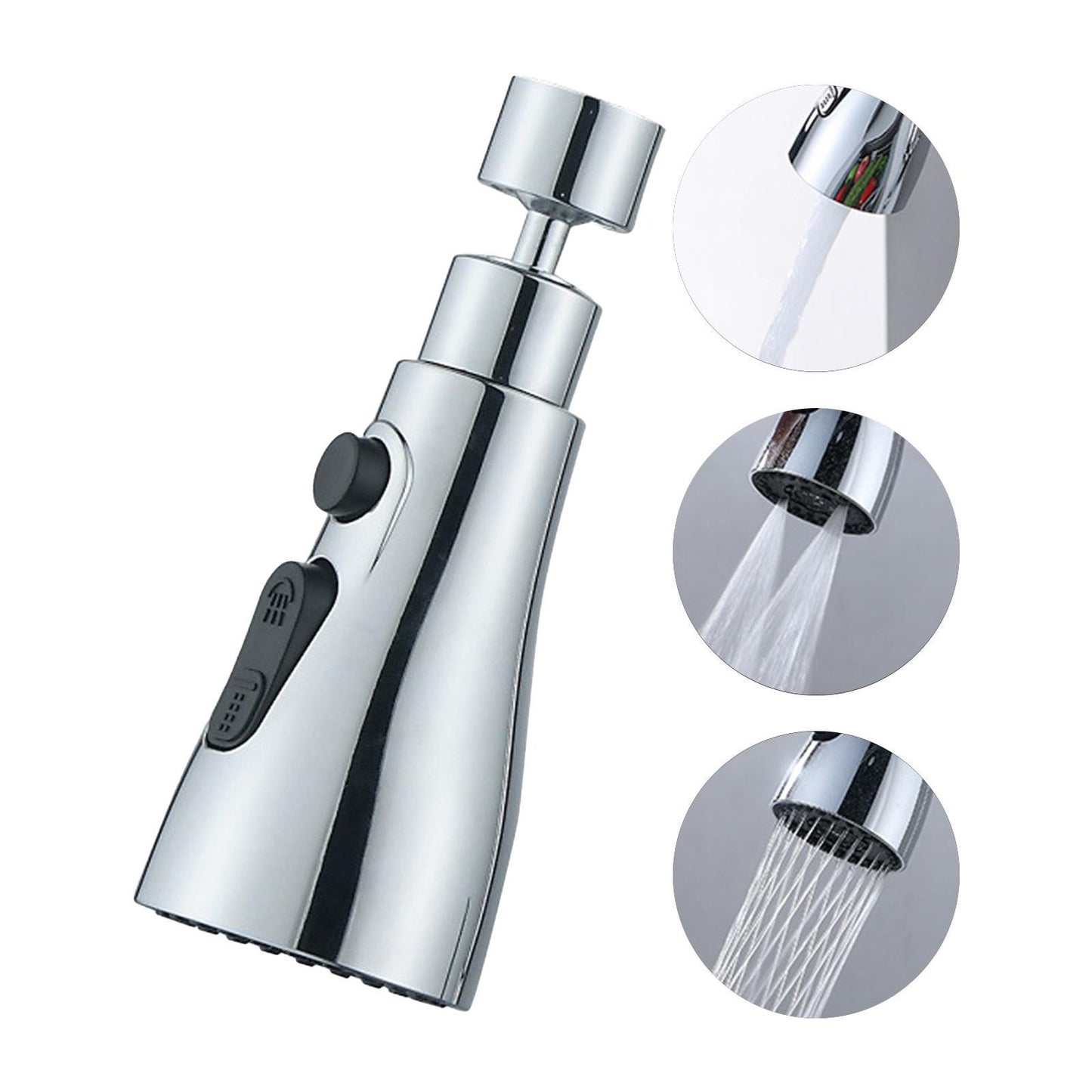 Pulvérisateur de robinet pressurisé universel, anti-éclaboussures, robinet d'eau rotatif à 360 degrés, trois stalles, économie d'eau, adaptateur de buse de robinet