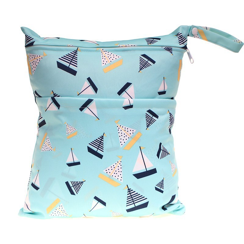 Bolsa de pañales con errores de gran capacidad y doble bolsillo, tamaño mediano