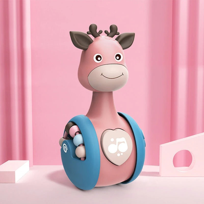 Sonajero de vaso para bebé con ciervo deslizante 3 en 1, juguete de vaso deslizante, sonajero para bebé, juguete de baño Montessori para W, anillo incorporado, oso, Roly-Poly, aprendizaje temprano, vaso de Navidad