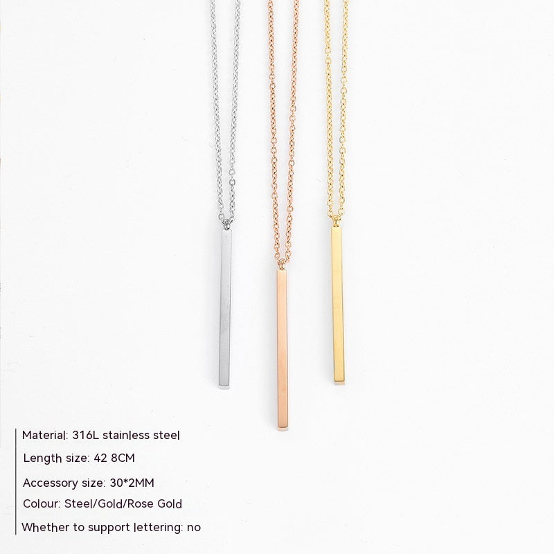 Collier en acier inoxydable à double couche avec pendentif géométrique