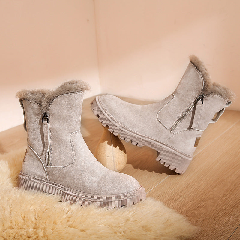 Commerce Chaussures rembourrées en coton Bottes de neige en fourrure Doublées en polaire Casual Martin