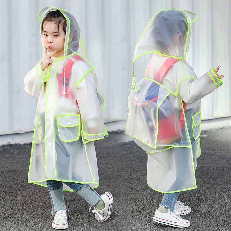 Poncho de randonnée pour enfants, imperméable transparent à la mode