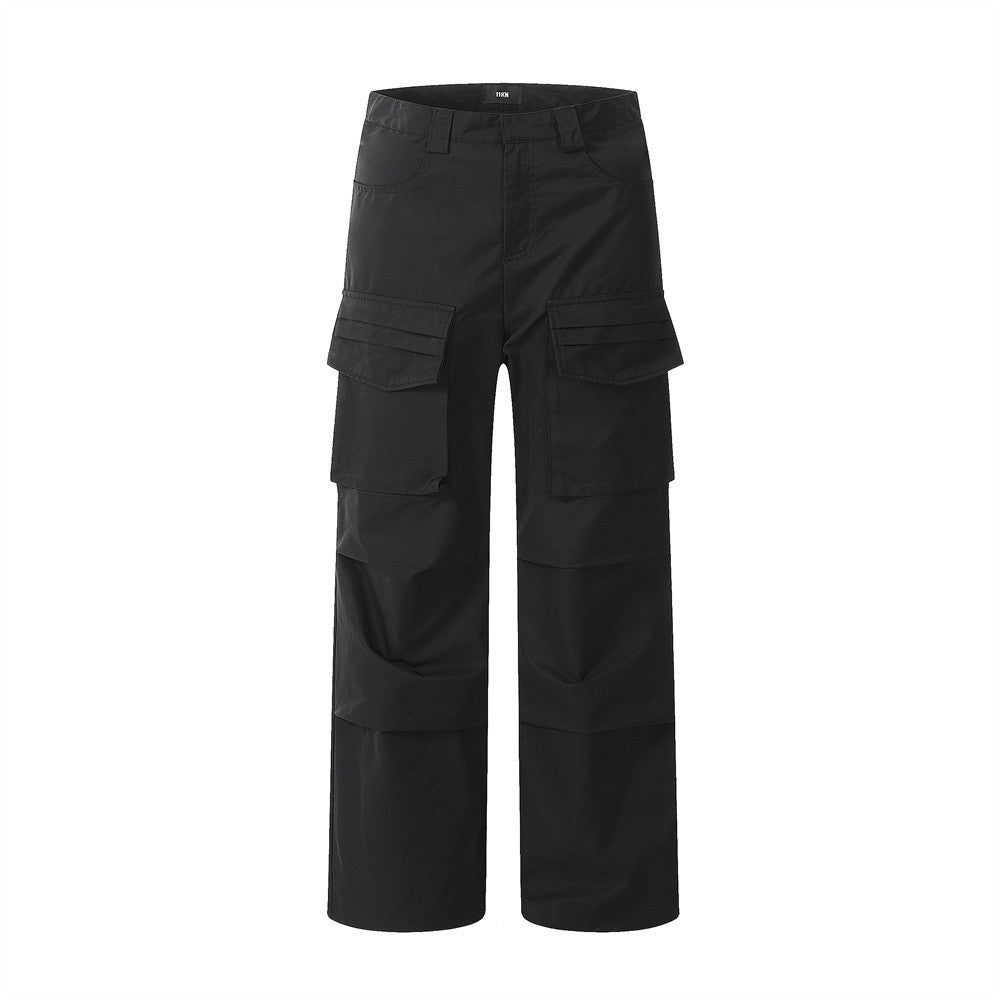 Men's Solid Color Baggy Straight Trousers