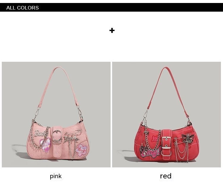 New Special-interest Design Laser Love Underarm Y2g Crossbody Bag