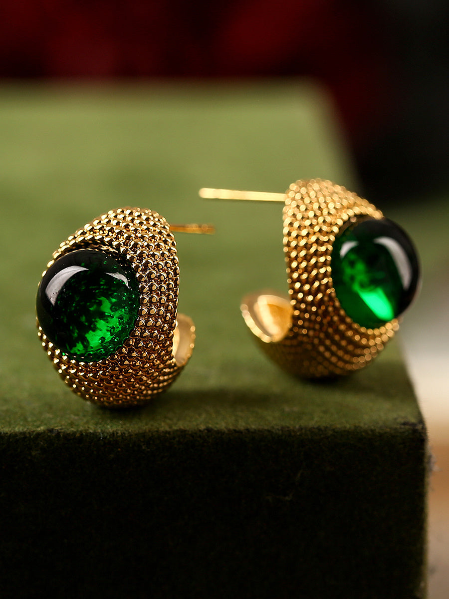 Boucles d'oreilles épingles en cristal et argent pour femmes