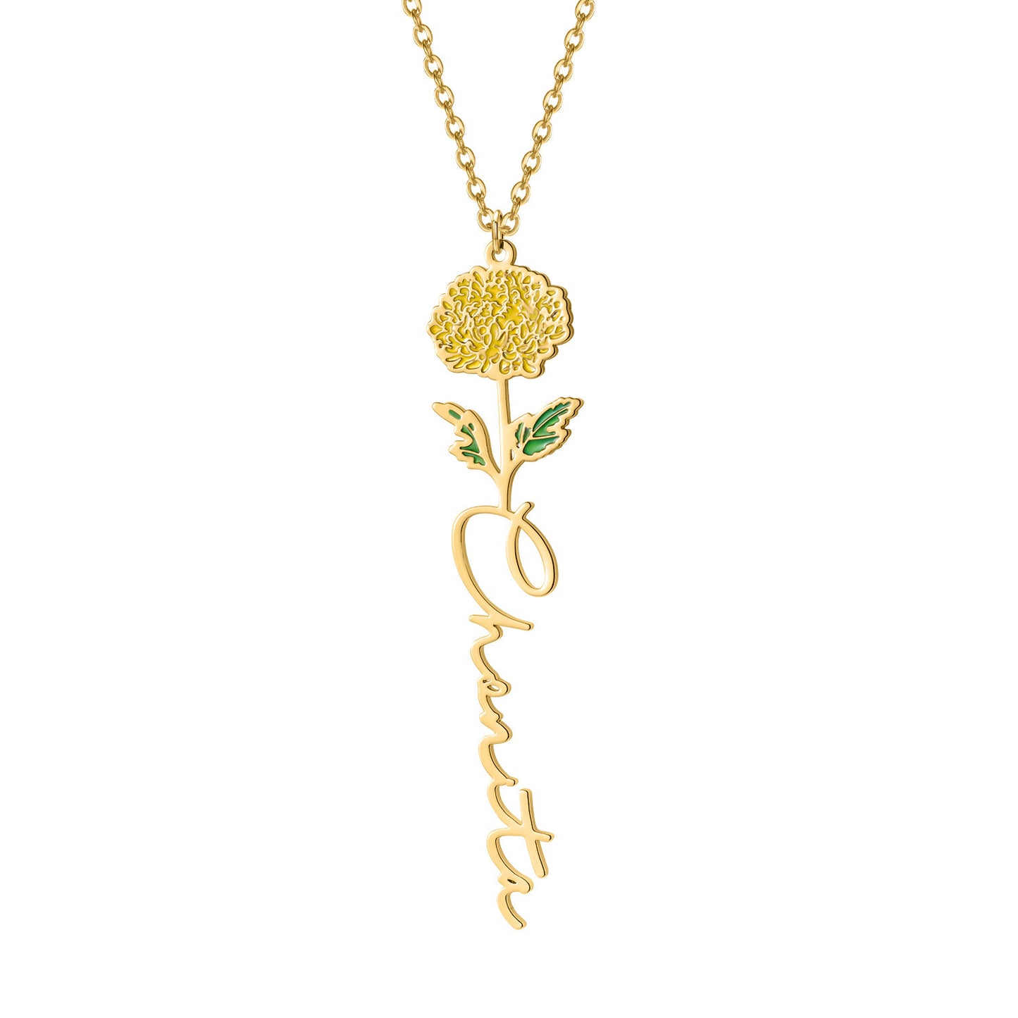 Collier en métal en acier inoxydable, couleur titane, fleur de décembre, bricolage