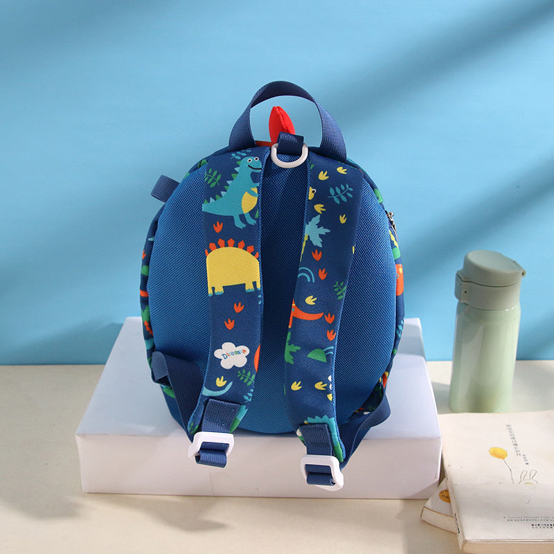 Sac d'école de dinosaure de dessin animé Anti-perte pour enfants, sac à dos de maternelle