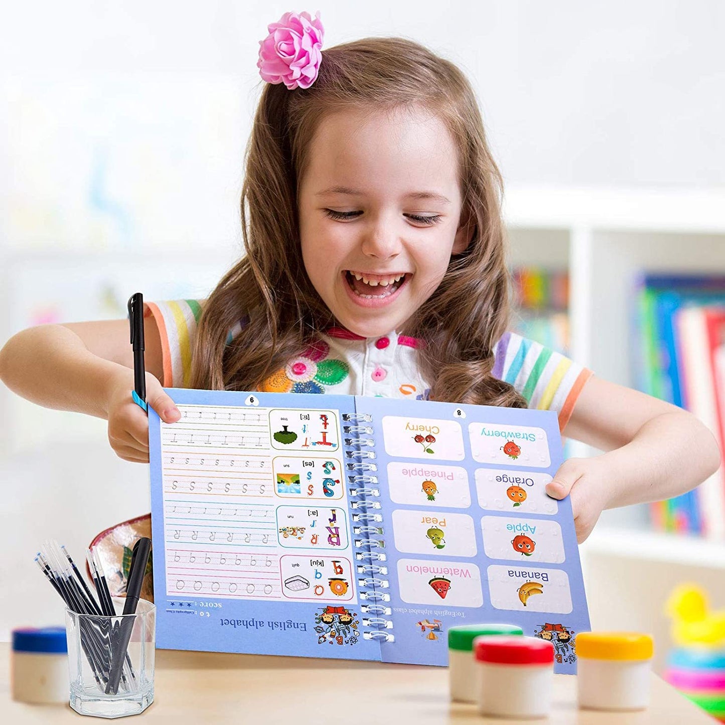 Cahier de copie pour enfants, autocollant d'écriture, pratique, cahier d'anglais