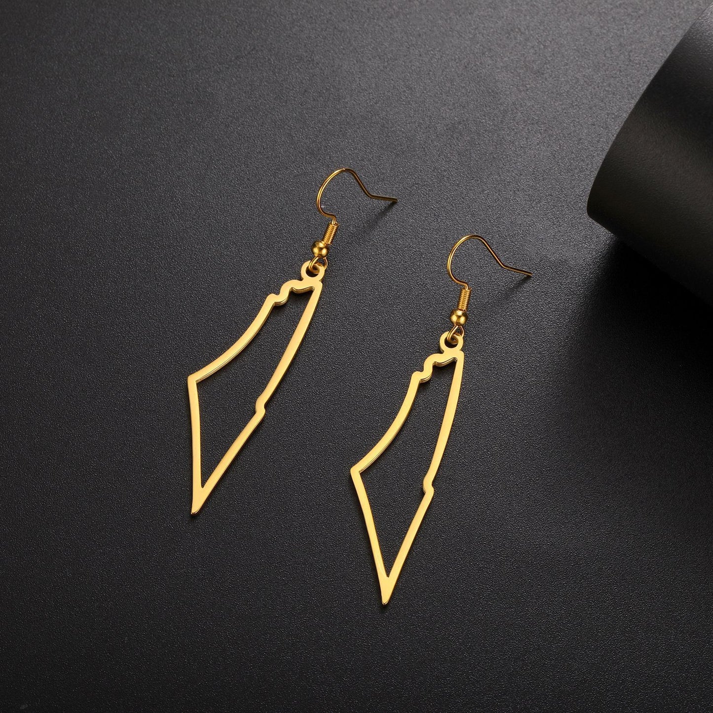 Titanium Steel Earrings Hollow Irregular Hollow Mountain Earrings