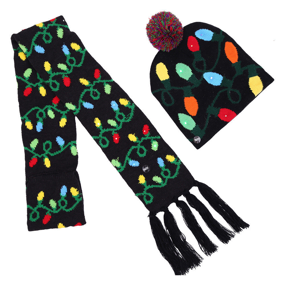 Gorro navideño Gorro de punto LED con luces