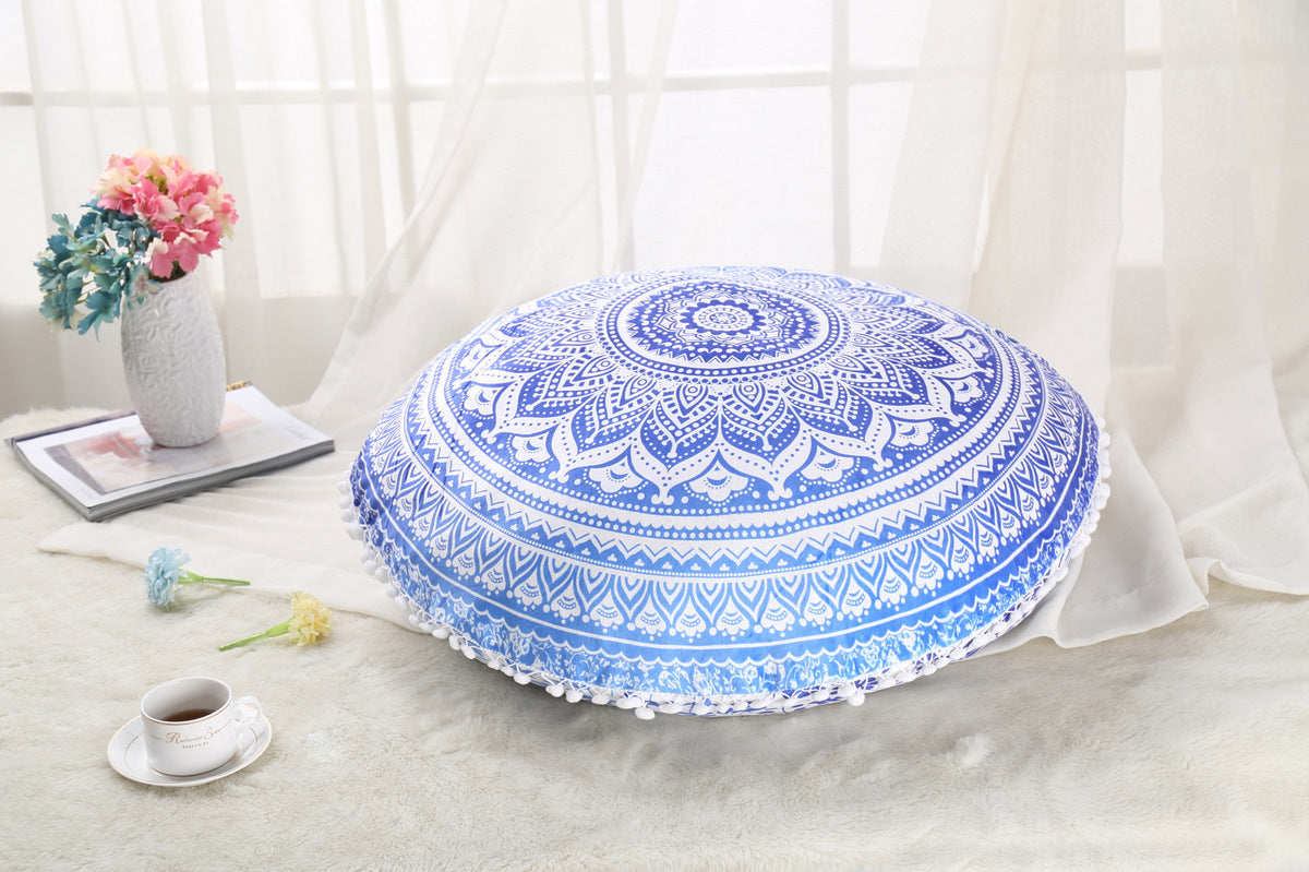 Oreillers de sol Mandala colorés, Ottoman rond, coussin de méditation bohème, Pouf