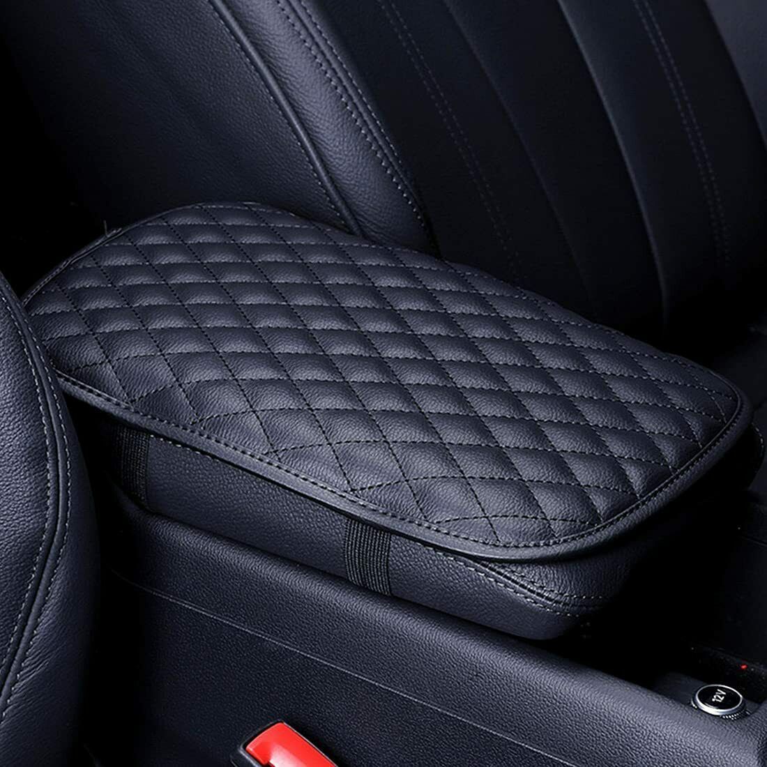 Funda de cojín Universal para reposabrazos de consola central de coche, Protector de almohadilla de cuero PU