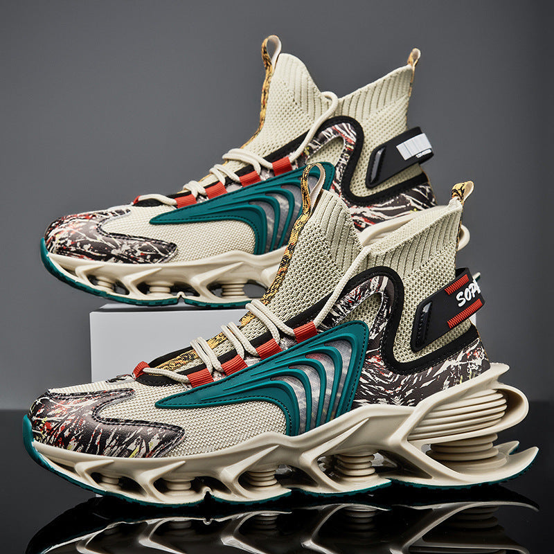 Chaussures pour hommes en maille tissée volante de grande taille