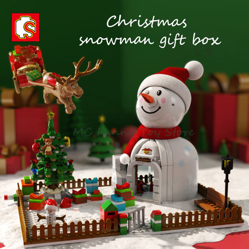 Blocs de construction de maison de noël, cadeaux, jouets pour enfants, Puzzle à assembler, ornements créatifs