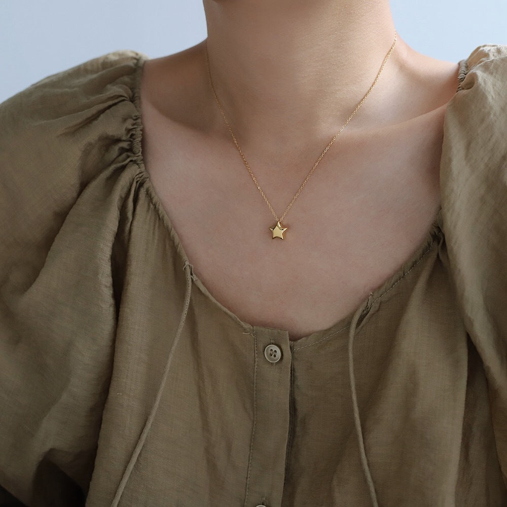 Collar de estrella de cinco puntas simple Lucky Star