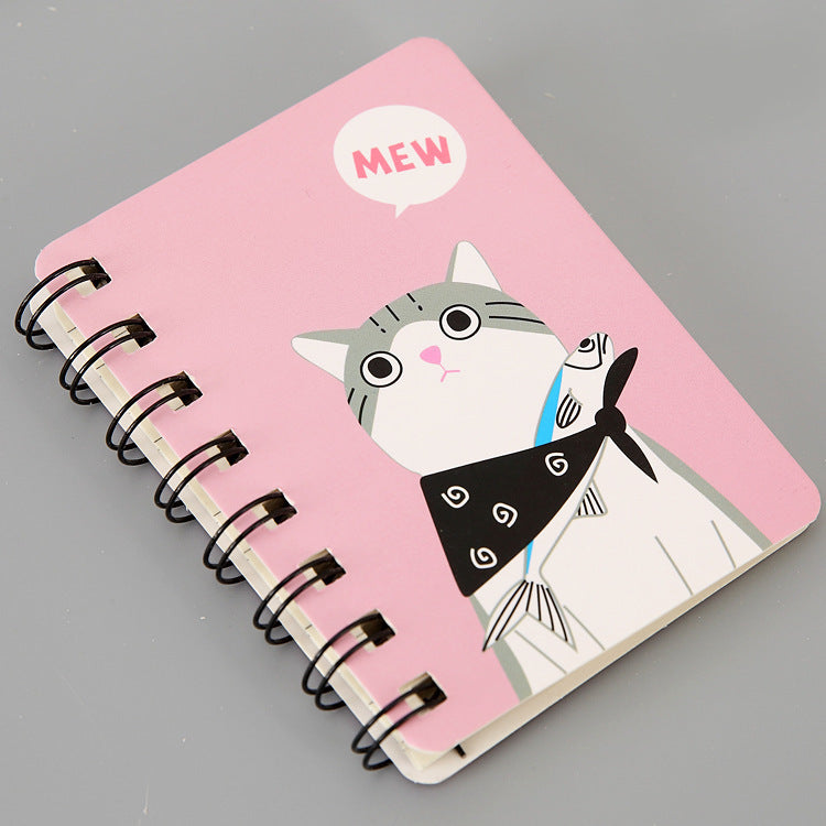 Petit carnet de notes épais et mignon à petite bobine, dessin animé