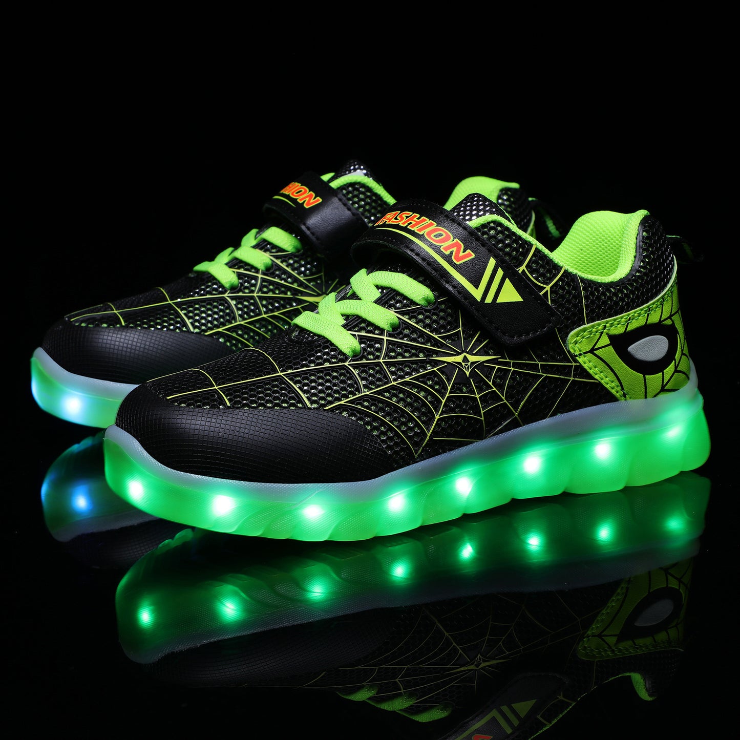 Taille 26-37 enfants Led USB Recharge chaussures rougeoyantes boucle de crochet pour enfants