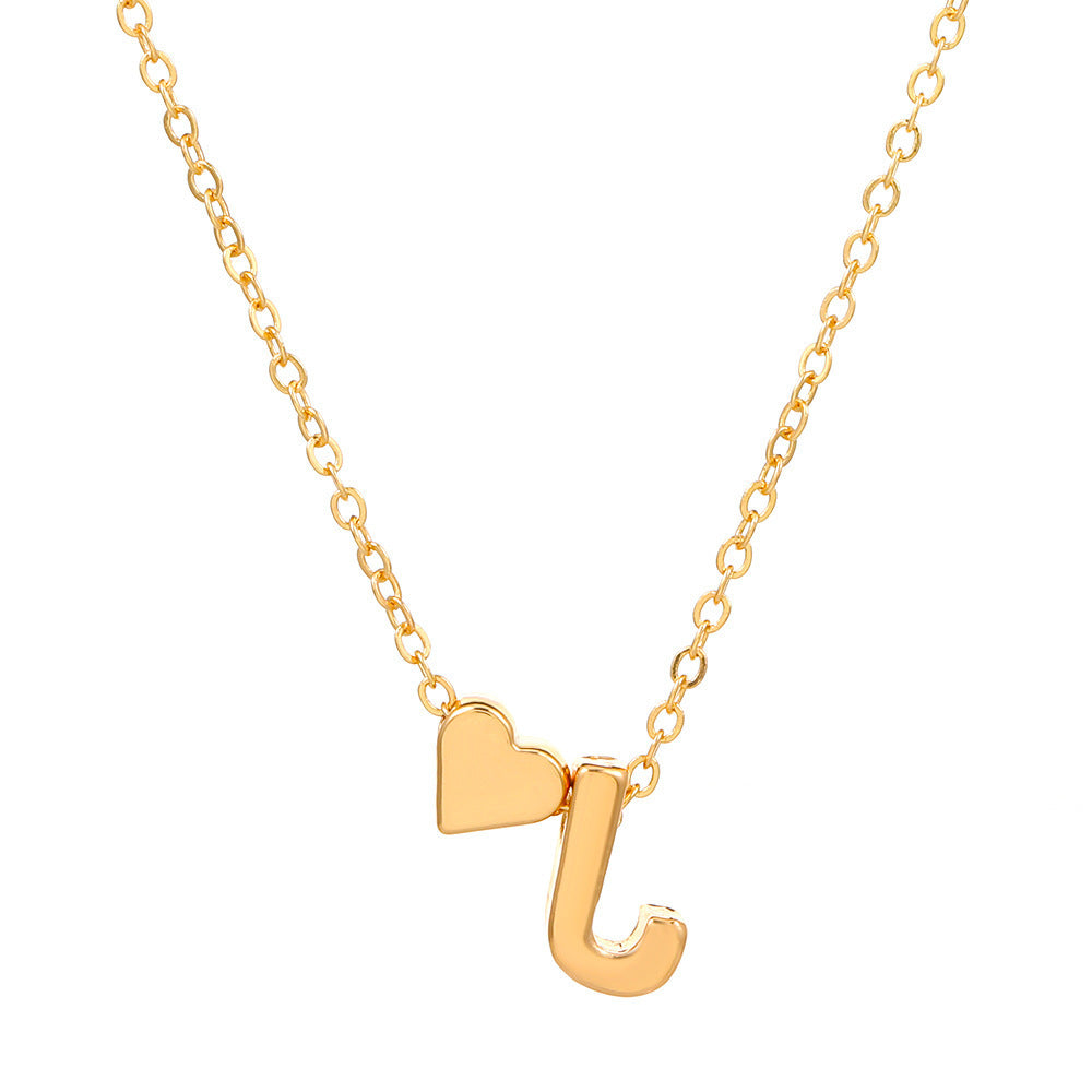 European And American Fashion Love 26 English Letter Simplicity Necklace