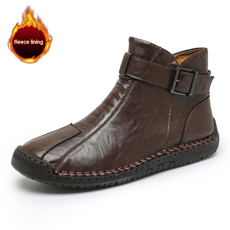 Commerce extérieur transfrontalier chaud en cuir véritable haut décontracté bottes en cuir pour hommes