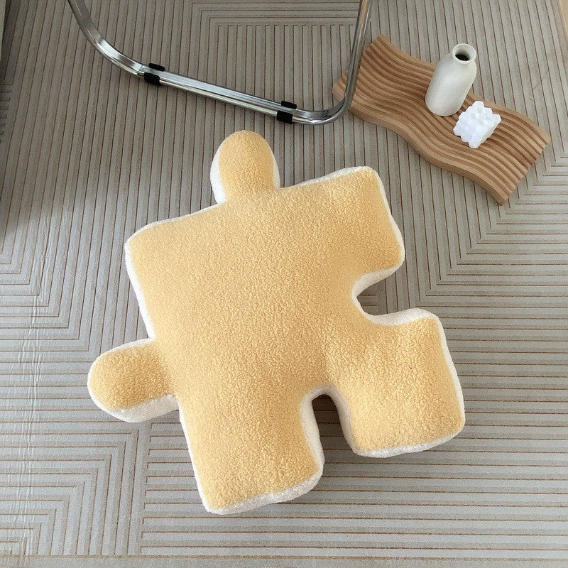 Oreiller en forme de Puzzle créatif en peluche, coussin moderne épissable, coussin de taille pour salon, décoration de la maison