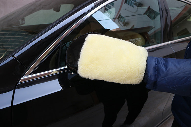 Plumeau de gants de lavage de voiture en peluche double face