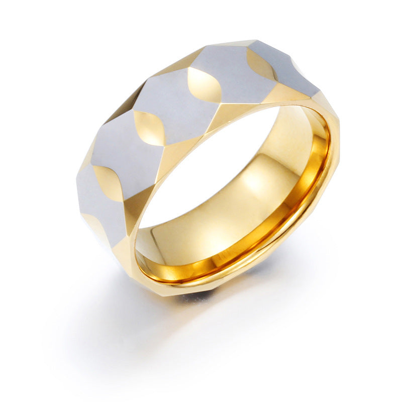 Bague tendance unisexe en acier tungstène