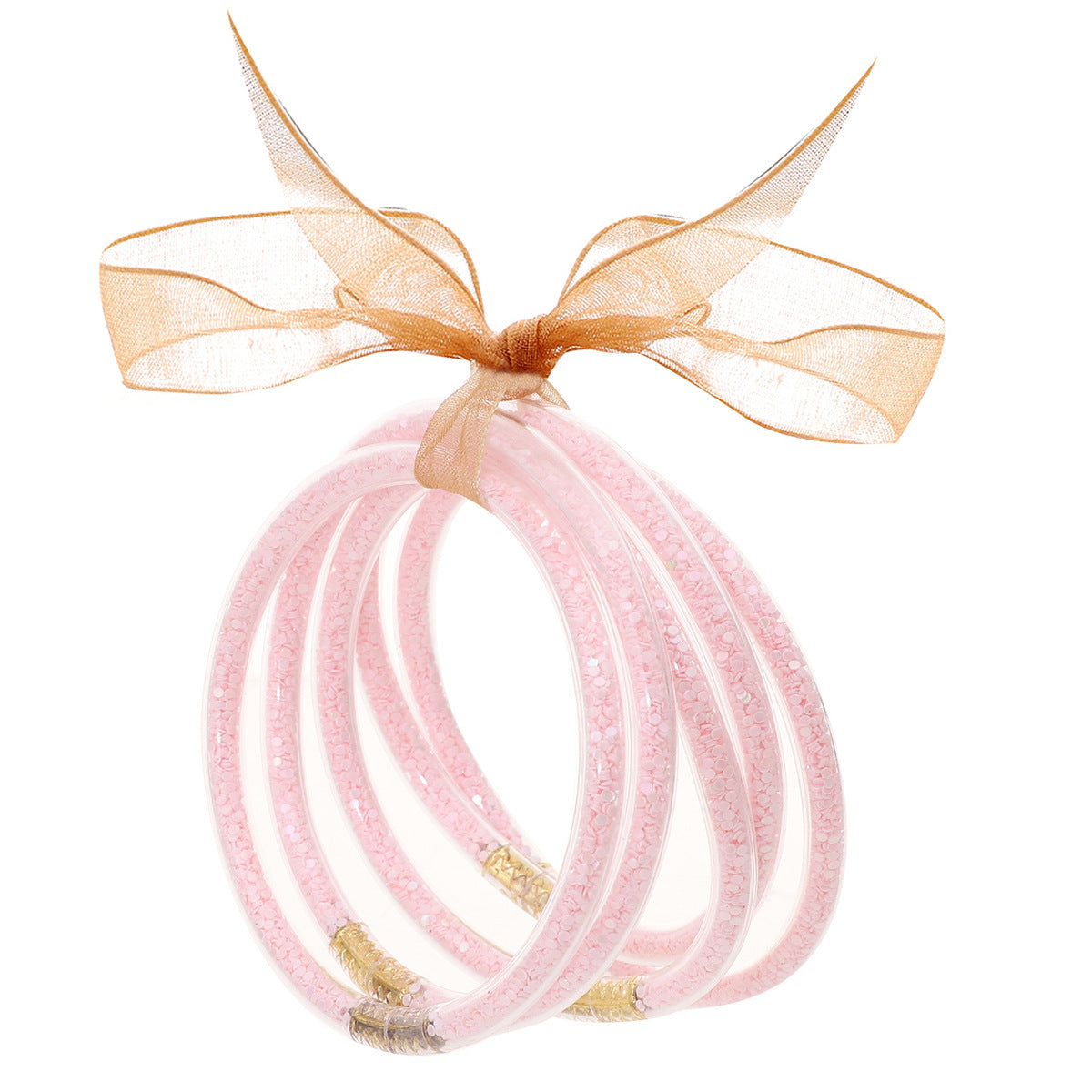 Tube en plastique particules de poudre d'or paillettes cinq bracelets