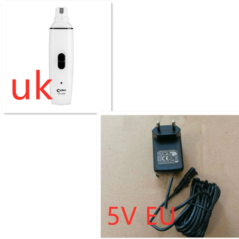 UEETEK Broyeur à ongles électrique pour animaux de compagnie avec batterie au lithium rechargeable Tondeuse de toilettage indolore pour chien chat lapin et autres animaux domestiques de toutes tailles