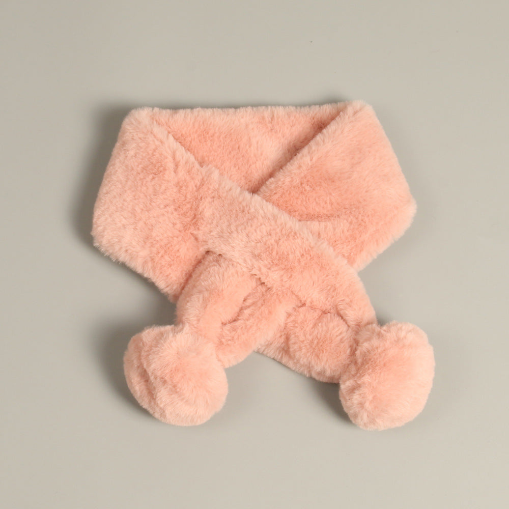 Pure Plush scarf winter warm scarf Korean girls baby boy decorative collar assembly warm scarf