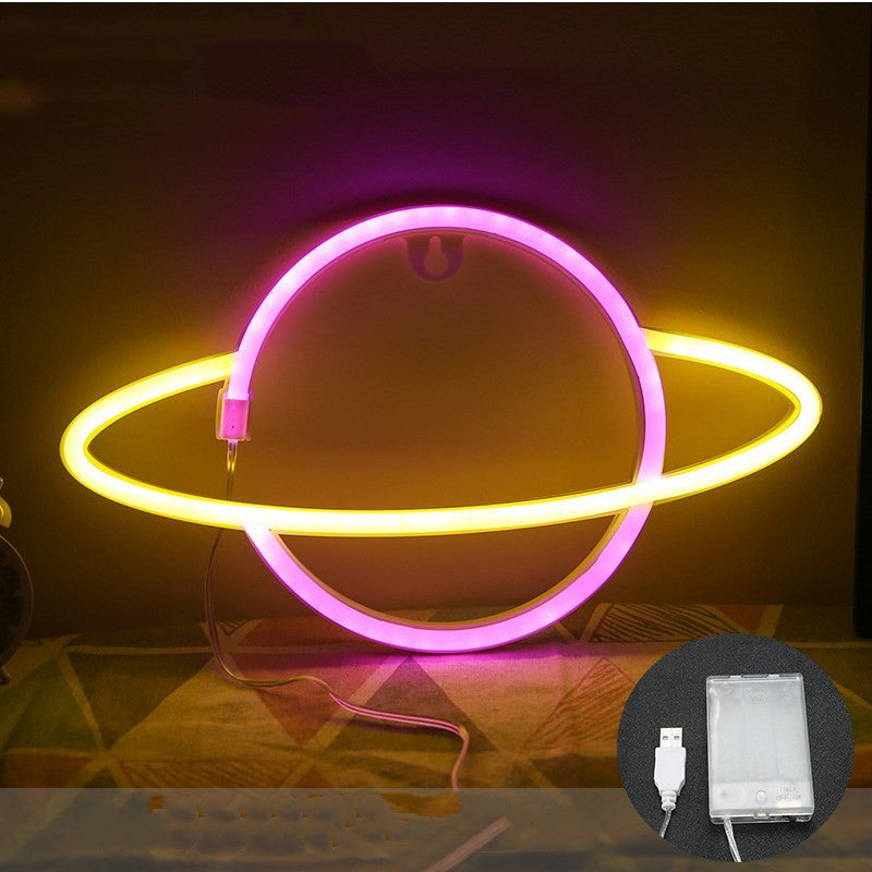 Lámpara de modelado cósmico de neón LED Planet decoración de dormitorio
