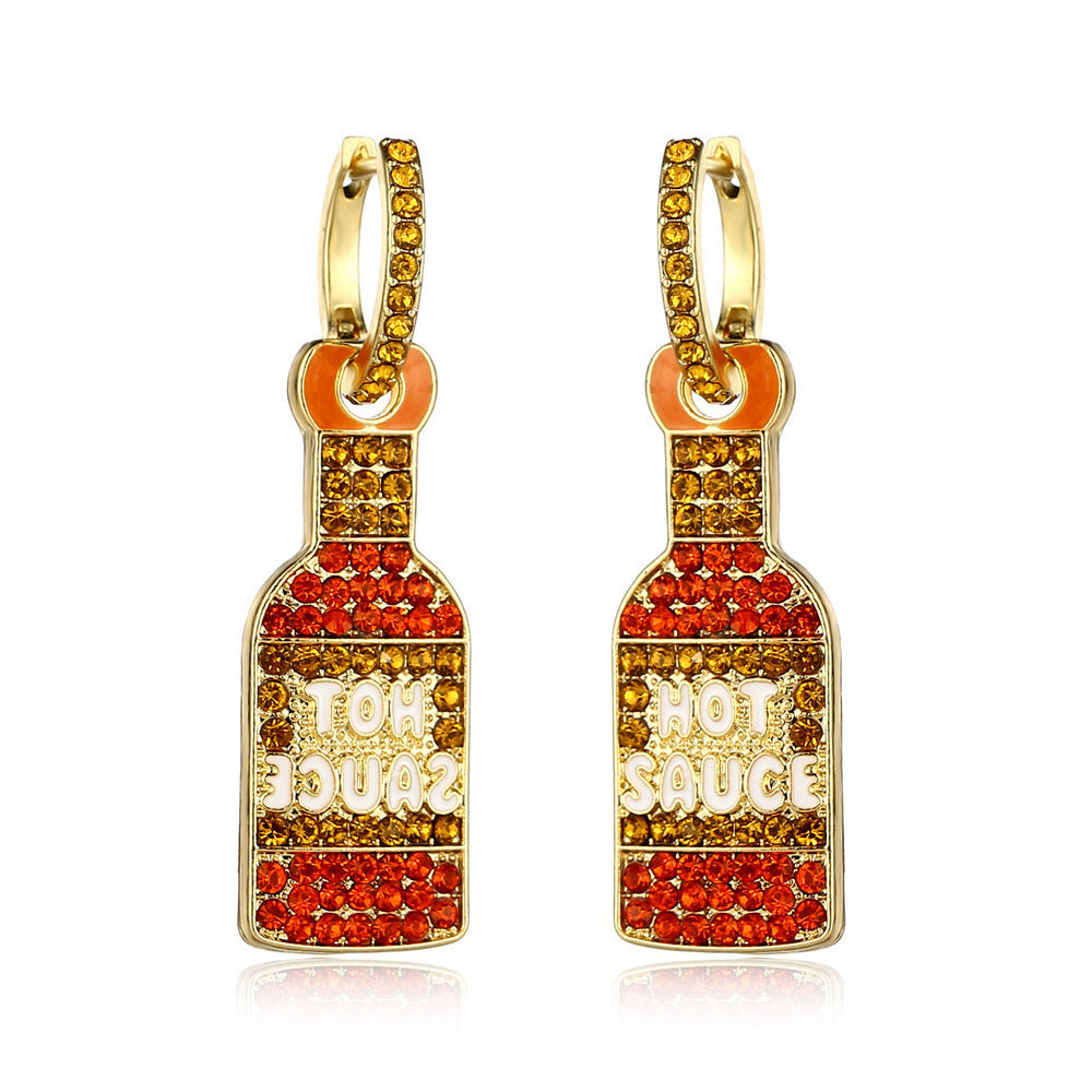 Boucles d'oreilles simples en forme de bouteille de vin pour femmes