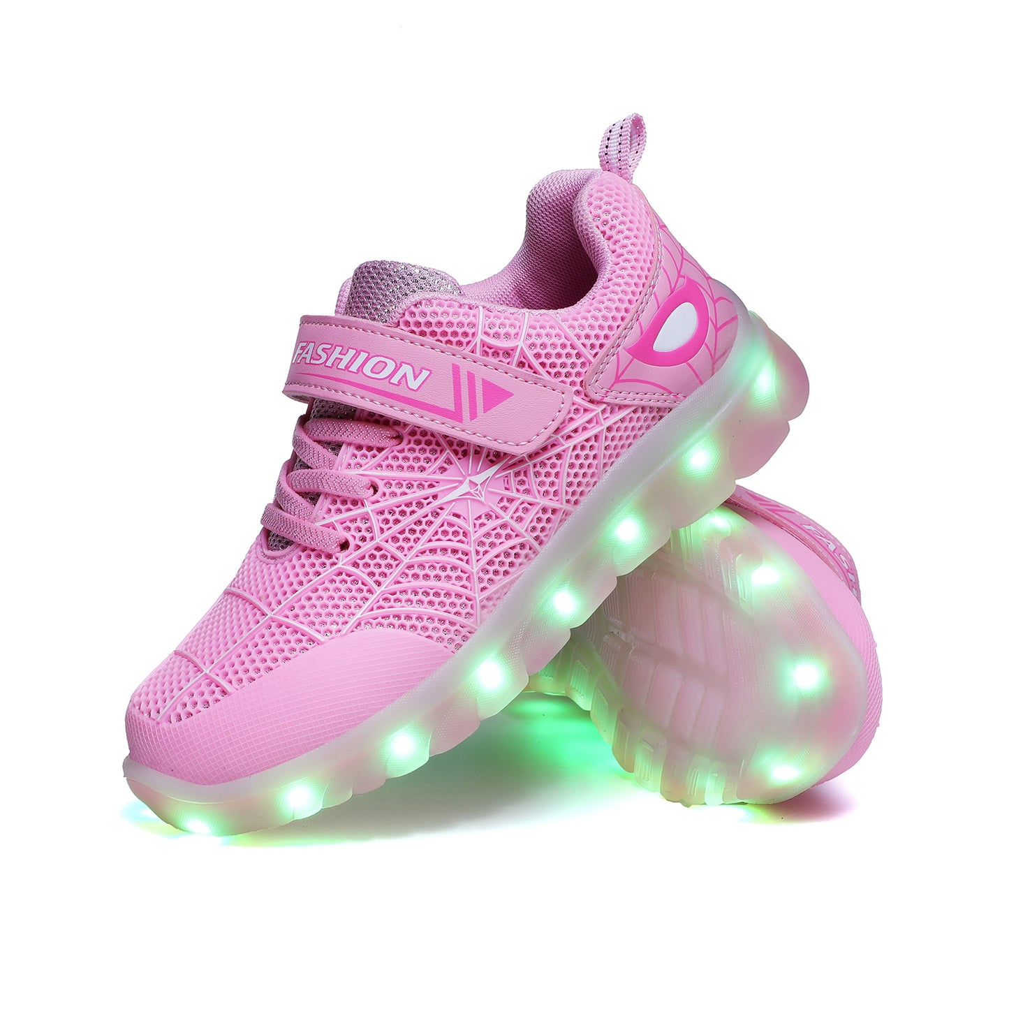 Taille 26-37 enfants Led USB Recharge chaussures rougeoyantes boucle de crochet pour enfants