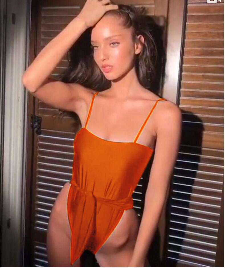 Traje de baño Sexy para mujer, traje de baño de una pieza con cuello Halter, traje de baño Push Up, traje de baño vendaje, ropa de playa femenina 