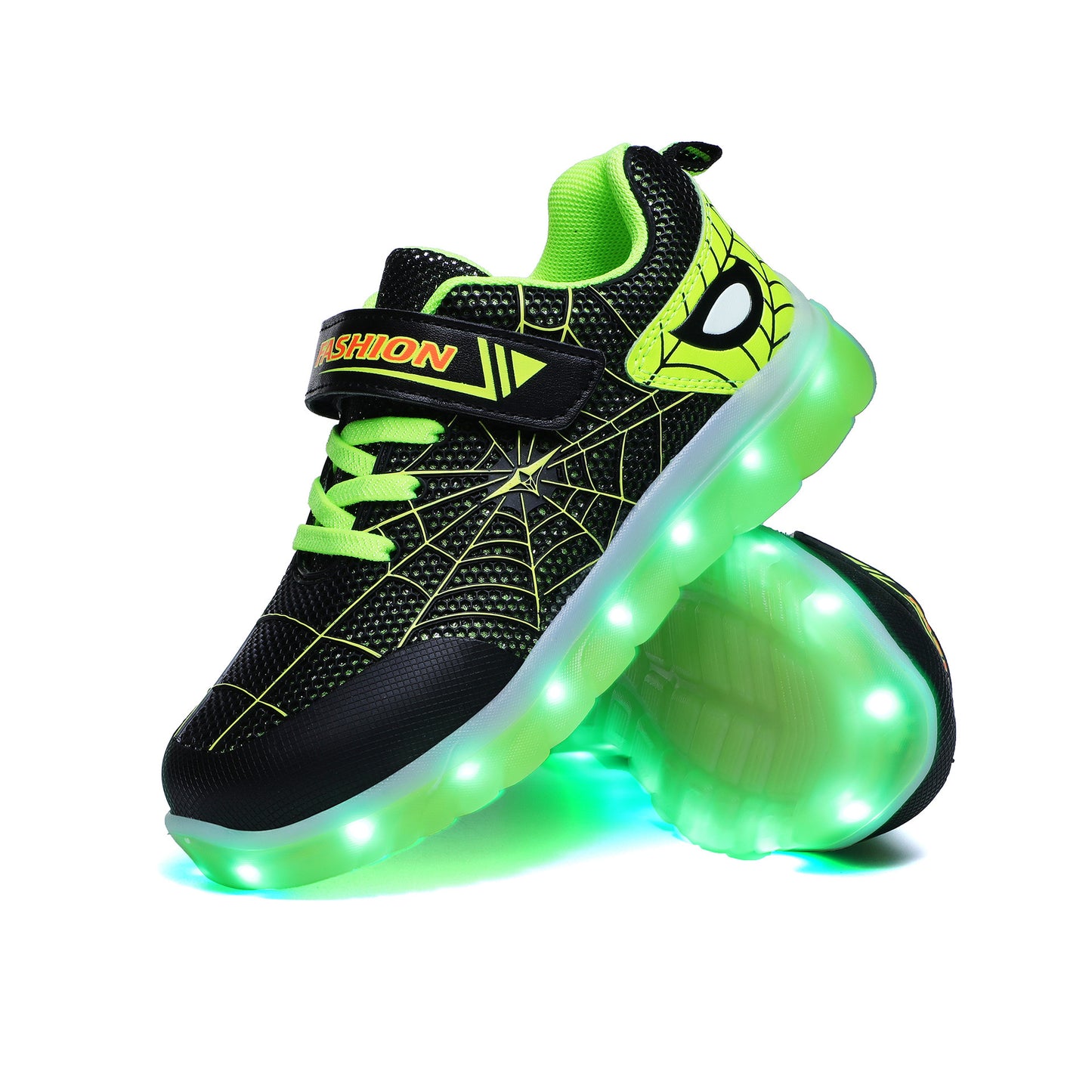Taille 26-37 enfants Led USB Recharge chaussures rougeoyantes boucle de crochet pour enfants