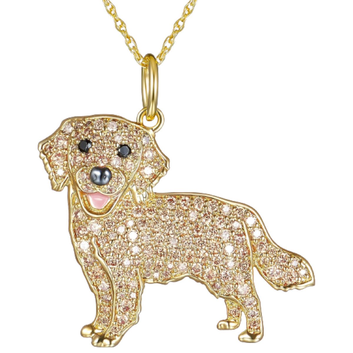 Collier pendentif mignon en forme de Golden Retriever