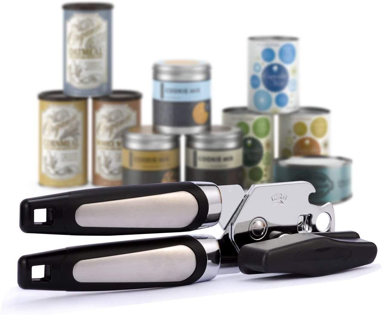 Abrelatas manual con borde liso, cuchillas de acero inoxidable resistentes, abridor de cerveza