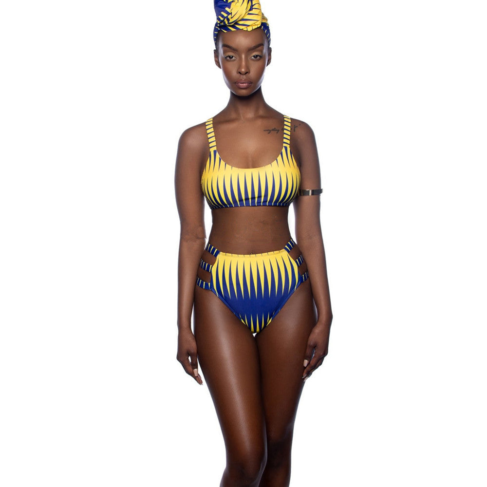 Bikini fendu taille haute