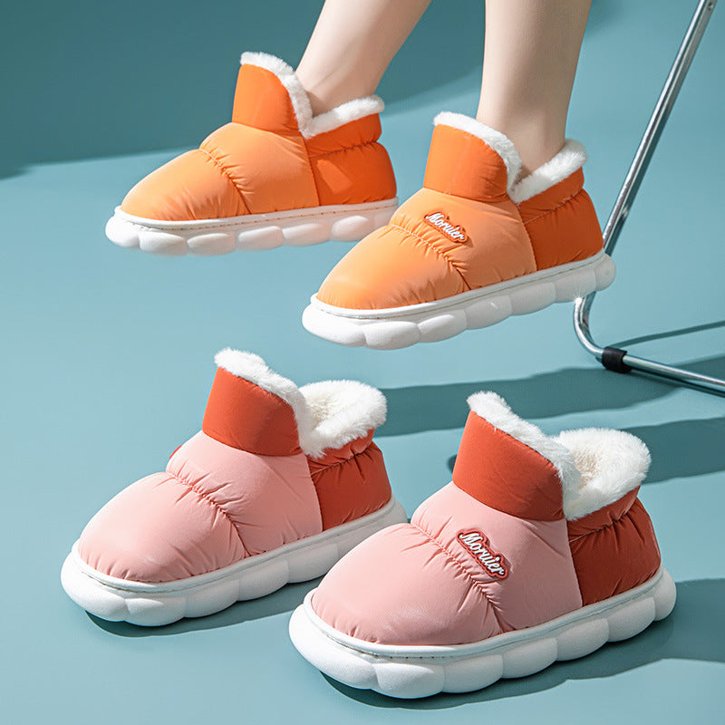Sacs pour enfants et chaussures chaudes antidérapantes pour Couple épaissies doublées de polaire