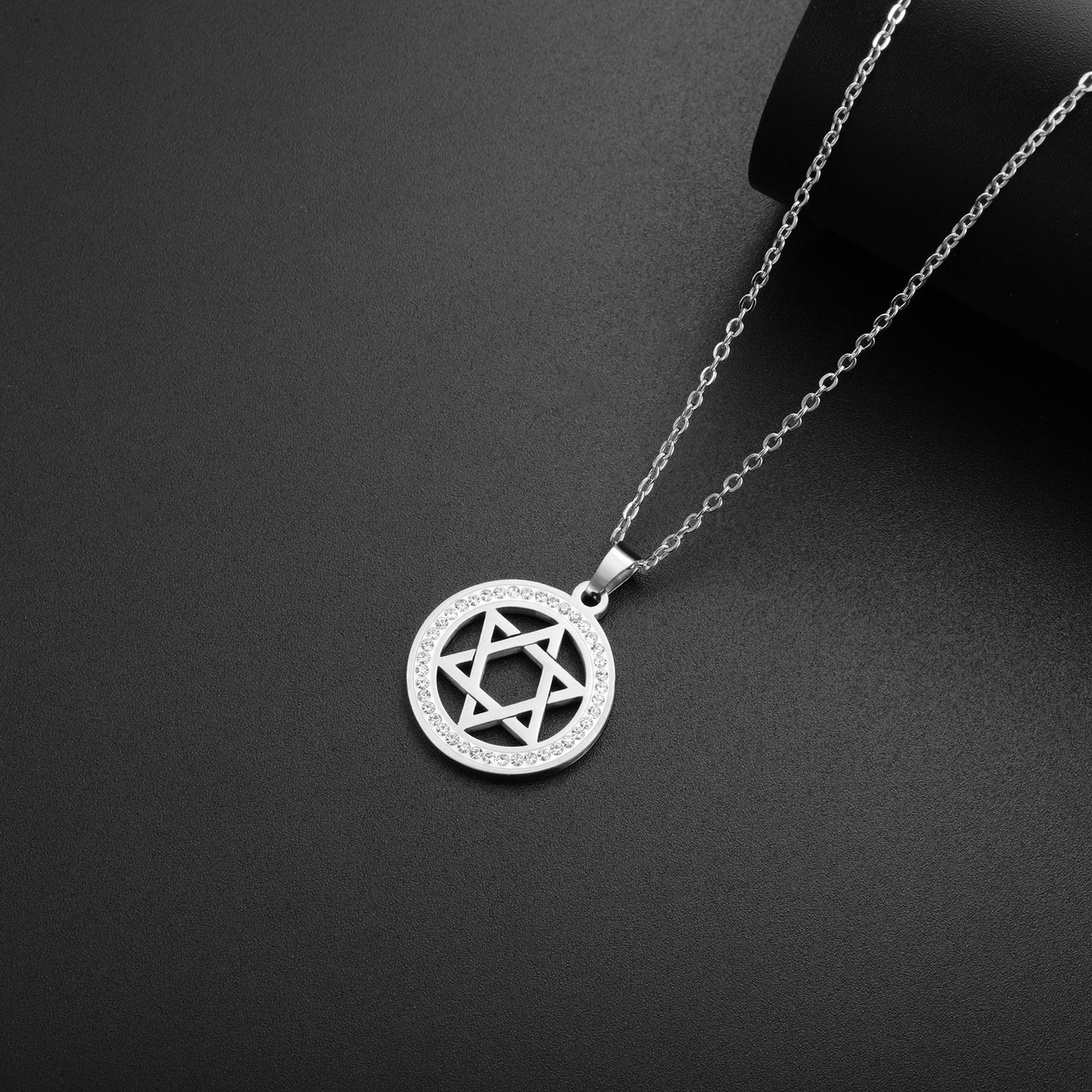 Women's Fashion Stainless Steel Transparent Zircon Chain Necklace