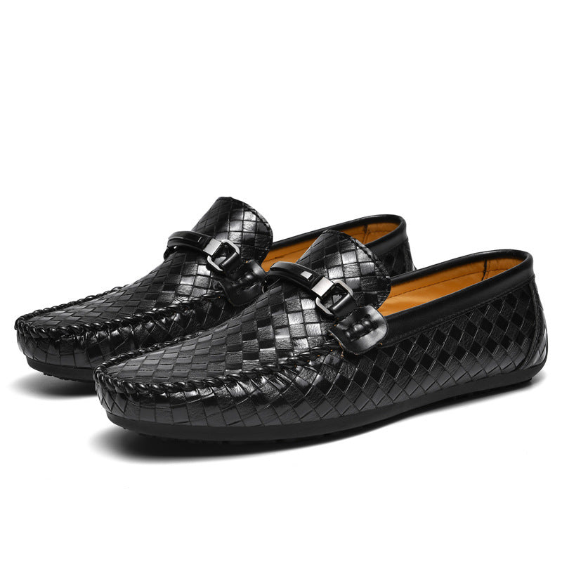 Chaussures en cuir décontractées à enfiler pour l'été, grande taille