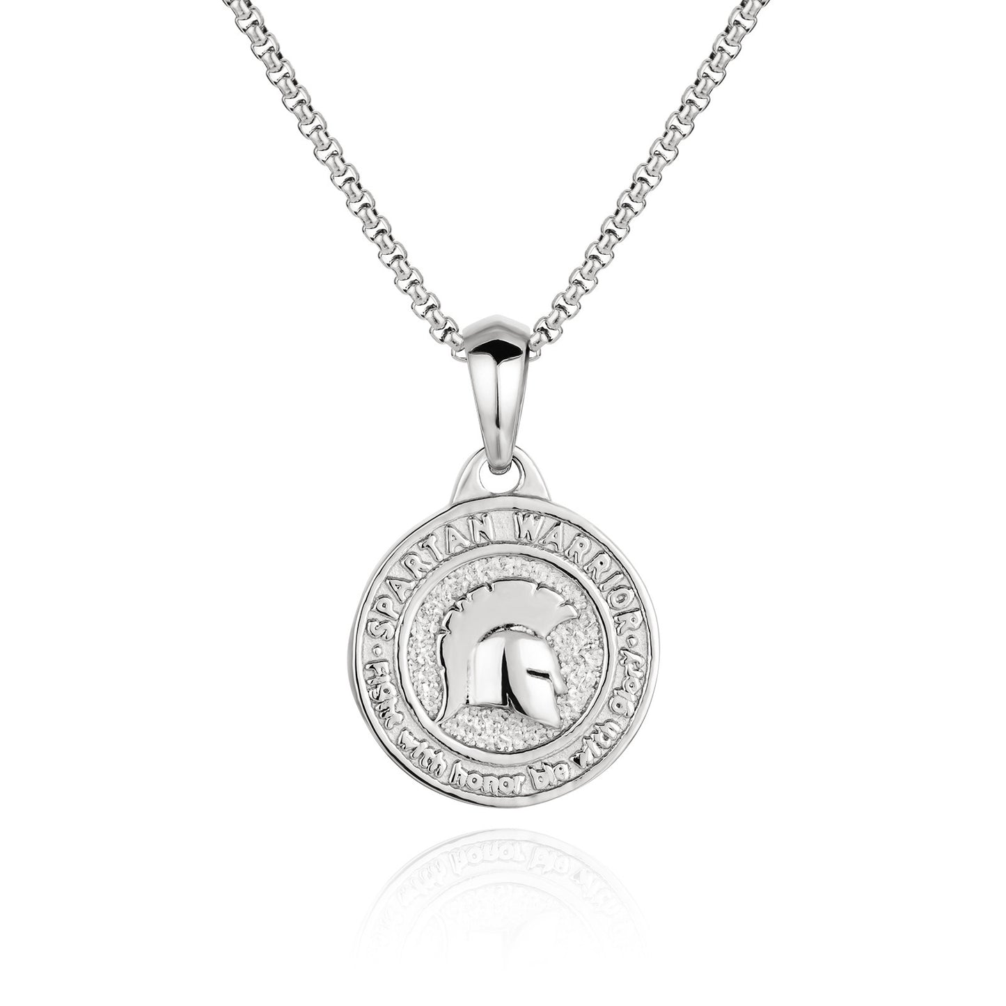 Collar con colgante chapado en oro de 18 quilates con moneda de acero inoxidable y brújula para hombre