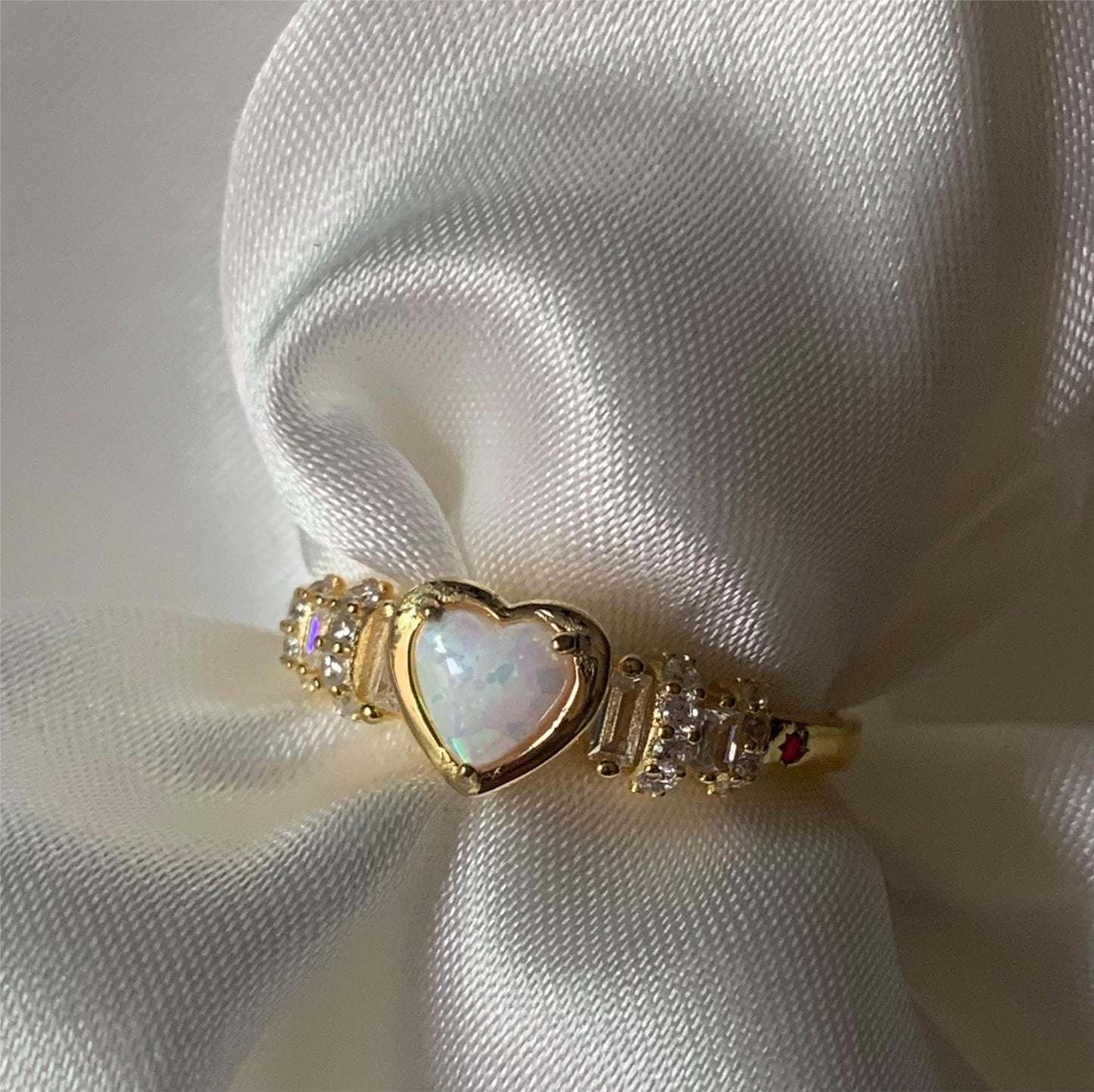 Bague Opale Zircon Mode Dames