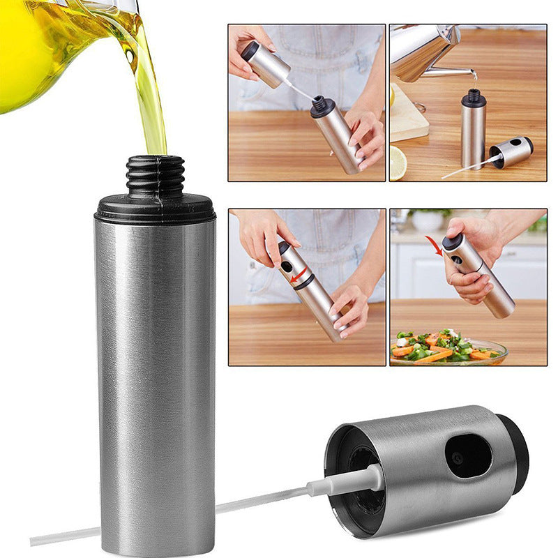 Lata de aceite en aerosol para cocinar de acero inoxidable