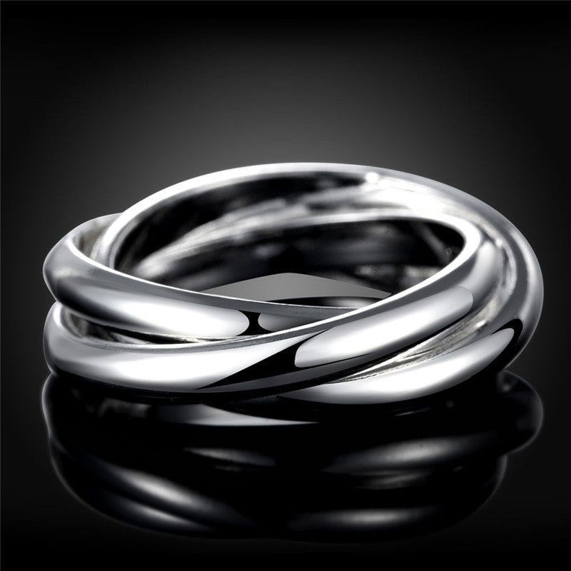 Bague créative populaire brillante à trois anneaux