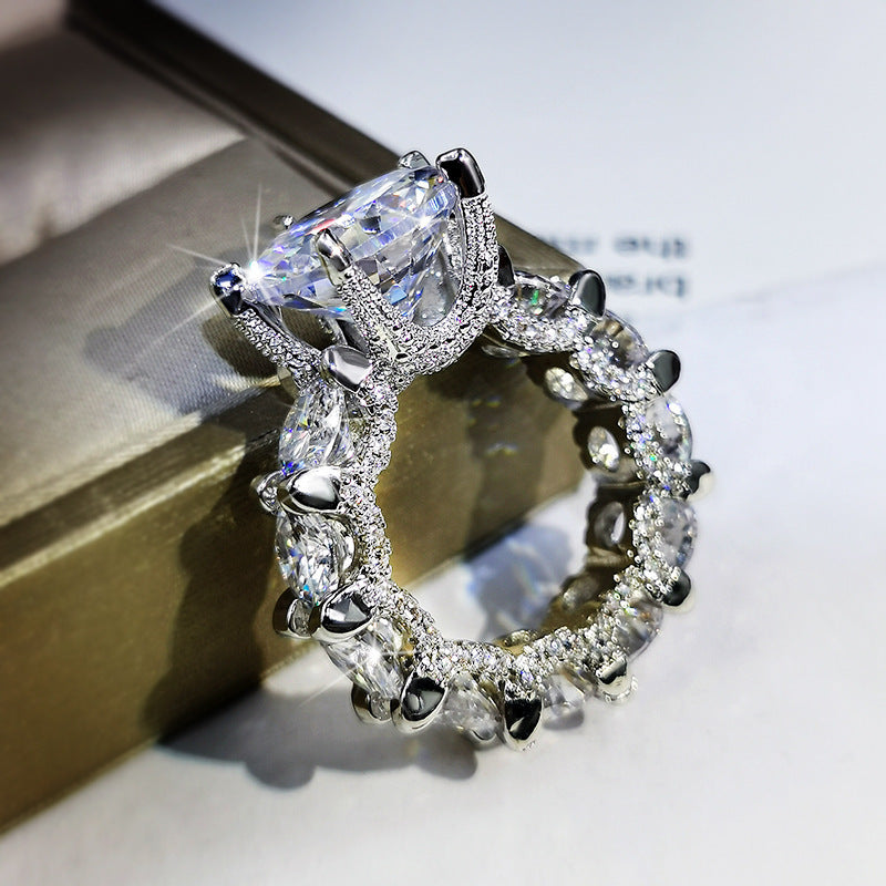 Bague en diamant princesse noble populaire européenne et américaine